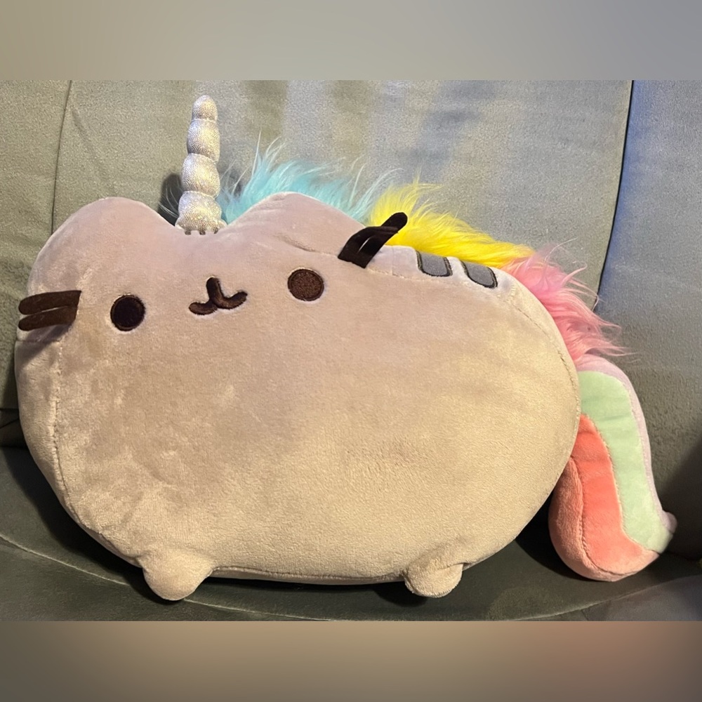 Pusheenicorn 12" Plush Stuffed Animal Unicorn Cat Rainbow Tail
